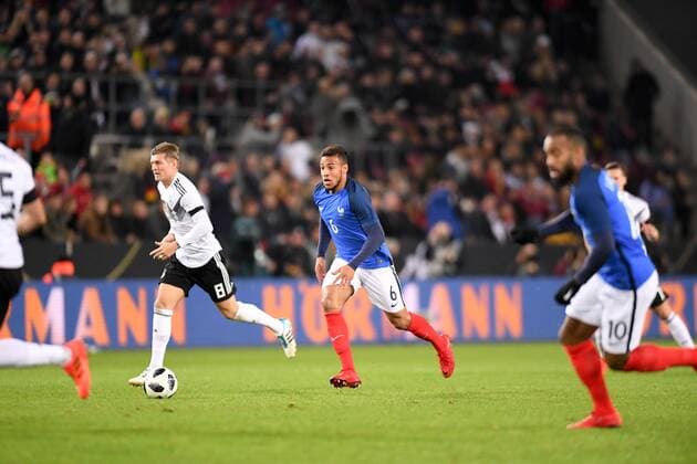 06 CORENTIN TOLISSO (fra) - 08 Toni Kroos (all) FOOTBALL : Allemagne vs France - Match amical de preparation de la Coupe du Monde 2018 - 14 11 2017 AnthonyBIBARD FEP Panoramic 
