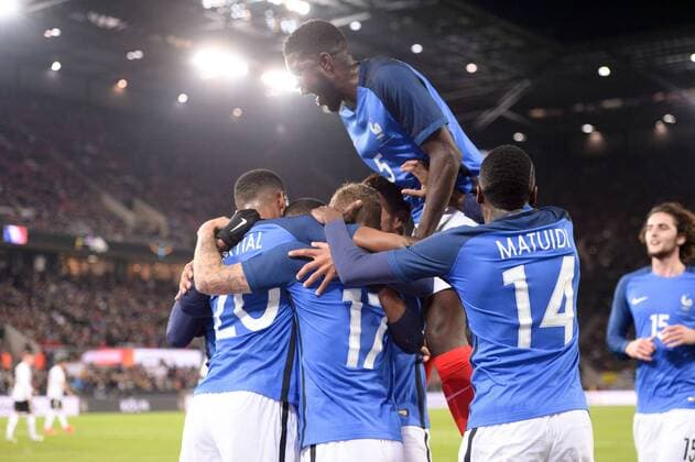 Themen der Woche - SPORT Bilder des Tages - SPORT 05 SAMUEL UMTITI (fra) - JOIE FOOTBALL : Allemagne vs France - Match amical de preparation de la Coupe du Monde 2018 - 14 11 2017 AnthonyBIBARD FEP Panoramic 