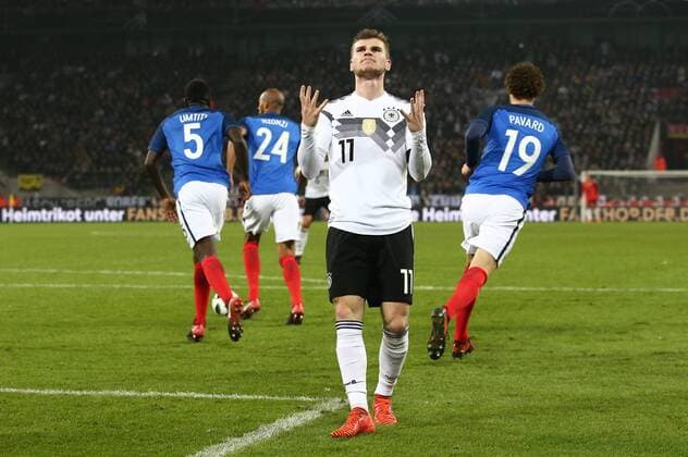 Timo Werner enttäuscht nach vergebener Torchance Enttäuschung Fußball Fussball Länderspiel Testspiel Saison 2017 2018 14.11.2017 DFB Nationalmannschaft GER BRDeutschland vs. Frankreich FRA