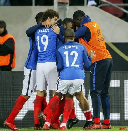 Alexandre Lacazette (FR) erzielt das Tor zum 1:2 , Deutschland - Frankreich Koeln Copyright: xEIBNER BenjaminxHornx EP_BHN