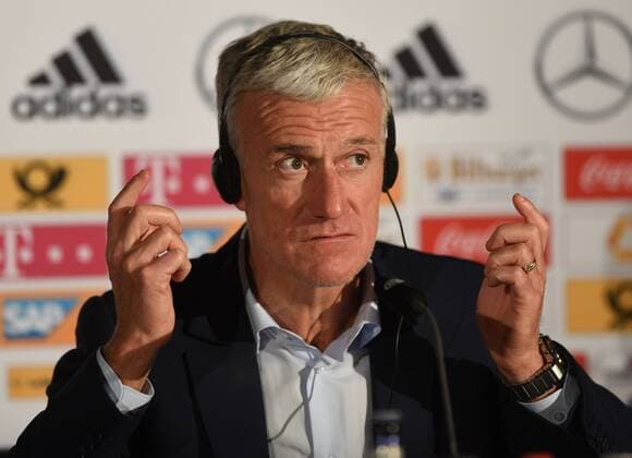 Länderspiel: Deutschland - Frankreich 14.11.2017 in Köln. Trainer Didier Deschamps (FRA) bei der Pressekonferenz nach dem Spiel.