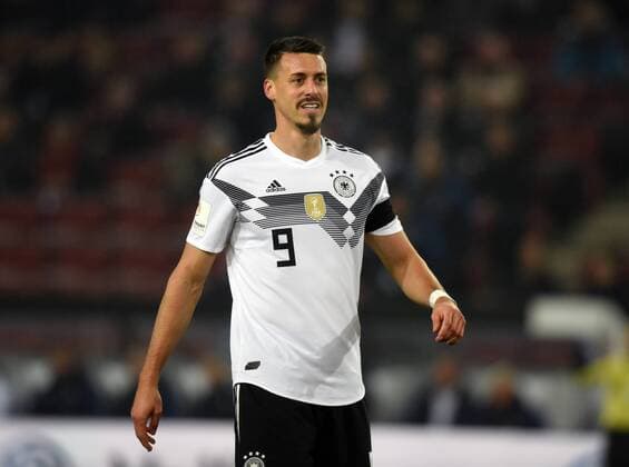 Deutschland - Frankreich 14.11.2017 Sandro Wagner (GER) gehend, lacht