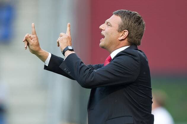 DEN BOSCH - FC Den Bosch - Go Ahead Eagles, Play Off Promotie Jupiler League, seizoen 2010-2011, 10-05-2011, Stadion De Vliert, Go Ahead Eagles coach Andries Ulderink. den bosch - ga eagles
