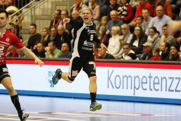 Rene Boese (HC Elbflorenz Dresden 8) in Rage, ASV Hamm-Westfalen vs HC Elbflorenz Dresden, Handball, 2. Bundesliga, 18.11.2017, Hamm Copyright: xEibner-Pressefoto Strohdiekx EP_JSK