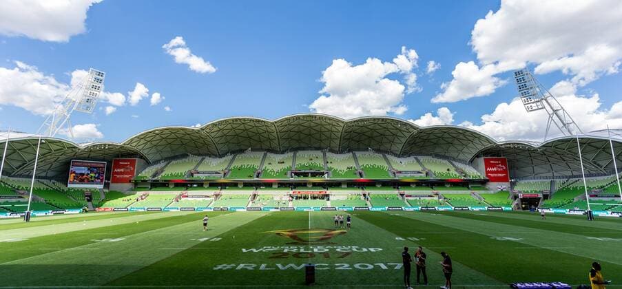 Melbourne Rectangular Stadium before the Rugby League World Cup 2018 Quarter Final match between England and Papa New Guinea at the Melbourne Rectangular Stadium, Melbourne, Australia on 19 November 2017. Copyright: xTimxMurdochx 17810001