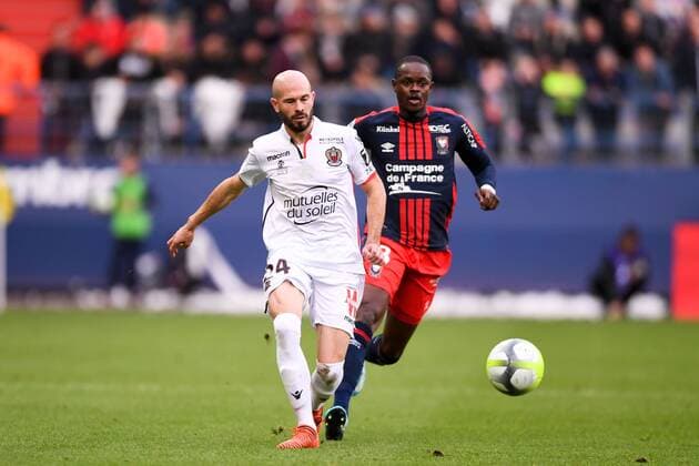 24 Christophe JALLET (nice) - 13 Christian KOUAKOU (caen) FOOTBALL : Caen vs Nice - Ligue 1 Conforama - 19 11 2017 AnthonyBIBARD FEP Panoramic 
