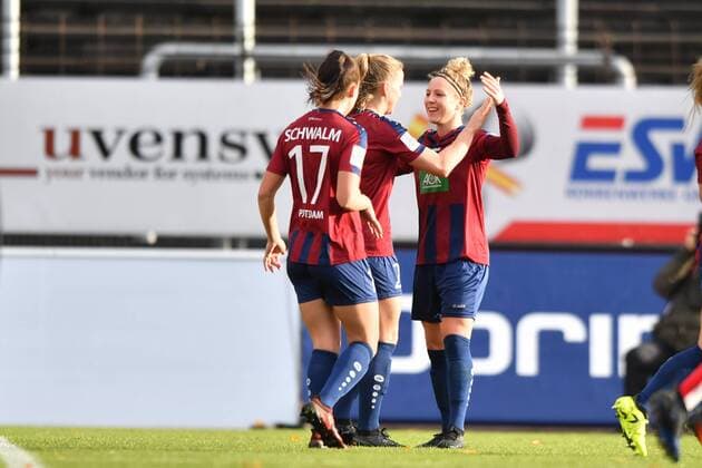Jubel, Freuen, celebrate, happy, cheer , Goal Celebration 0:3 Turbine Potsdam, Fussball, Allianz Frauen-Bundesliga, 1. FC Köln - 1.FFC Turbine Potsdam,