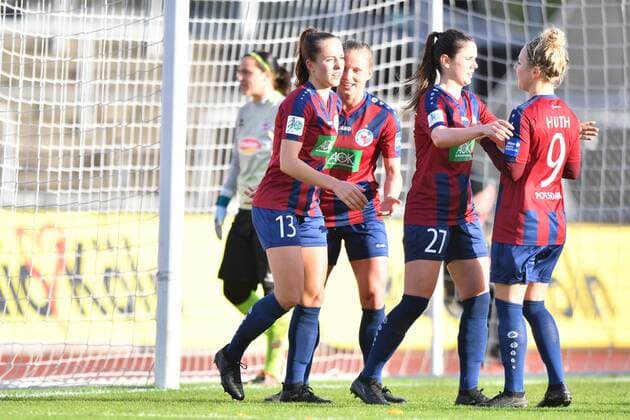 Jubel, Freuen, celebrate, happy, cheer , Goal Celebration Turbine Potsdam 0:4, Fussball, Allianz Frauen-Bundesliga, 1. FC Köln - 1.FFC Turbine Potsdam,
