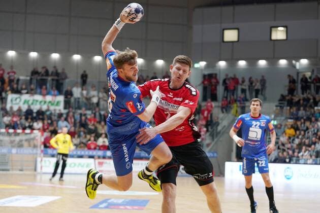 vl. Lars Friedrich (HBW Balingen), Toon Leenders (Nordhorn-Lingen), Nordhorn-Lingen Copyright: xEibner-Pressefoto Westdoerpx EP_pauschal