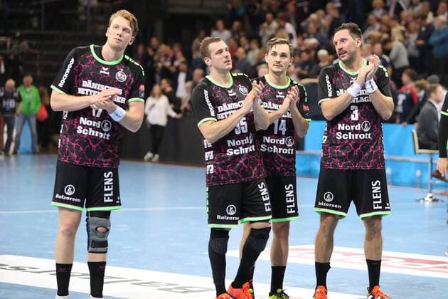 SG Flensburg-Handewitt - HC Meshkov Brest, EHF Champions League; Flensburg, 19.11.17 Flensburg, 19.11.17, Handball, VELUX EHF Champions League, Saison 2017 2018, Gruppenphase, SG Flensburg-Handewitt - HC Meshkov Brest : Jubel nach Sieg
