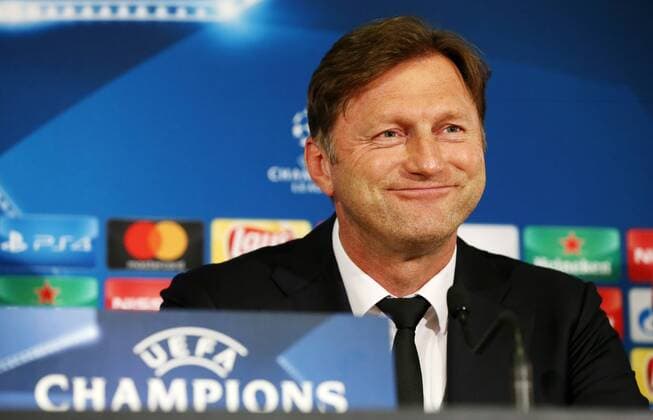 RB Leipzig - PK Fussball Champions League Monaco, 20.11.2017, Stade Louis II, Fussball, UEFA Champions League, Gruppe G, 5. Spieltag, Pressekonferenz am Vortag des Spiels AS Monaco vs. RB Leipzig , Im Bild: Trainer Ralph Hasenhüttl Hasenhuettl (RB Leipzig) ,