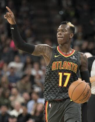 Atlanta Hawks guard Dennis Schroder, of Germany, during an NBA Basketball Herren USA basketball game against the San Antonio Spurs, Monday, 20 November, 2017. San Antonio won 96-85. Atlanta Hawks vs. San Antonio Spurs !ACHTUNG: NUR REDAKTIONELLE NUTZUNG!  Copyright: xD.xWilliamxAbatex SAN01 20171121-636468388894115042