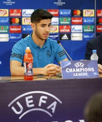 Entrenamiento del Real Madrid en Nicosia antes del partido de Liga de Campeones ante el Apoel. En la imagen, Asensio en rueda de prensa. Real Madrid training session before the Champions League match against Apoel. In this picture, Asensio at press conference PK Pressekonferenz 