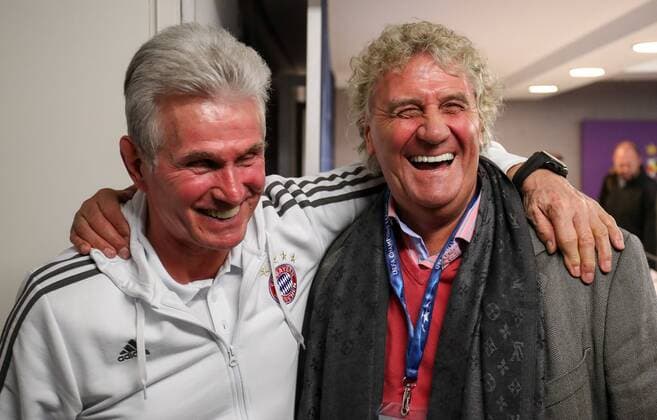 Bayern s head coach Jupp Heynckes and Bayern s former player Jean-Marie Pfaff meet after a training of German soccer team Bayern Munich, Tuesday 21 November 2017 in Brussels. Tomorrow Anderlecht is playing a game in the group stage (Group B) of the UEFA Champions League competition against Belgian RSC Anderlecht. VIRGINIExLEFOUR  x05206114x