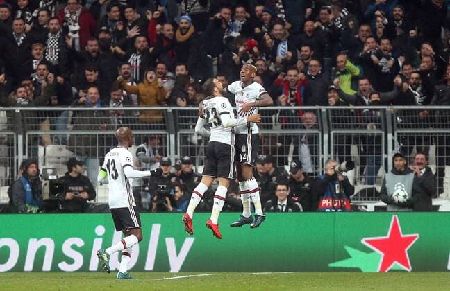 Besiktas Anderson Talisca and Cenk Tosun celebrate their goal with his teammates during Besiktas - Porto UEFA Champions Leaguematch in Vodafone Arena, Istanbul, Turkey, November 21, 2017.  Copyright: TolgaxAdanali STA_0539
