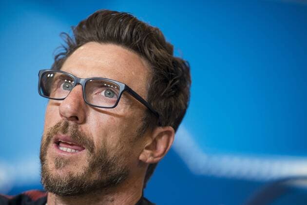 Roma coach Eusebio Di Francesco during press conference PK Pressekonferenz the day before champions league match between Atletico de Madrid and Roma at Wanda Metropolitano in Madrid, Spain. November 21, 2017.  (20171121005)