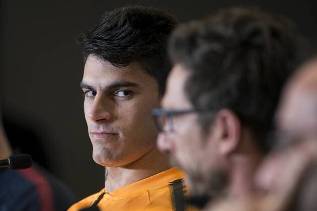 Roma Diego Perotti during press conference PK Pressekonferenz the day before champions league match between Atletico de Madrid and Roma at Wanda Metropolitano in Madrid, Spain. November 21, 2017.  (20171121029)