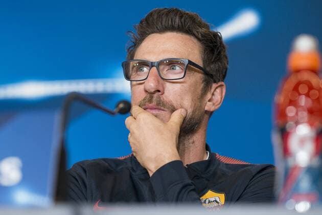 Roma coach Eusebio Di Francesco during press conference PK Pressekonferenz the day before champions league match between Atletico de Madrid and Roma at Wanda Metropolitano in Madrid, Spain. November 21, 2017.  (20171121013)