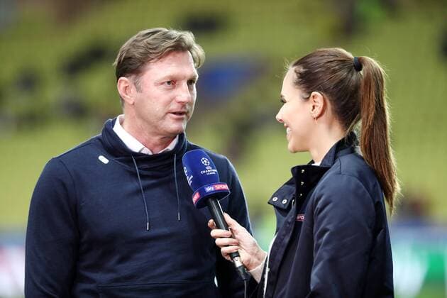 AS Monaco - RB Leipzig Fussball Champions League Monaco, 21.11.2017, Stade Louis II, Fussball, Champions League, Gruppe G, 5. Spieltag , AS Monaco vs. RB Leipzig , Im Bild: Trainer Ralph Hasenhüttl Hasenhuettl (RB Leipzig) im SKY Interview von Esther Sedlaczek. ,