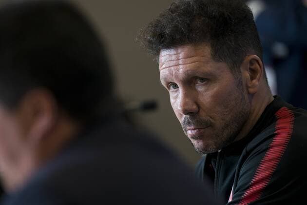 Atletico de Madrid coach Diego Pablo Simeone during press conference PK Pressekonferenz the day before champions league match between Atletico de Madrid and Roma at Wanda Metropolitano in Madrid, Spain. November 21, 2017.  (20171121034)