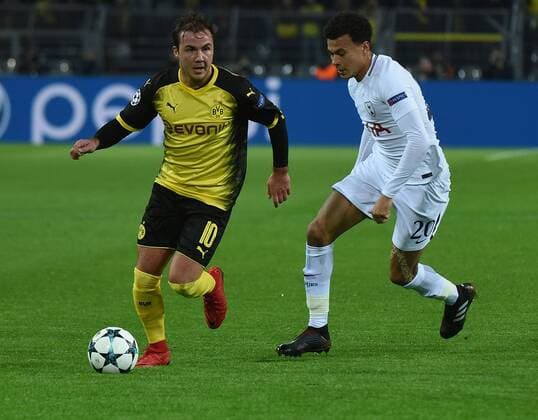 21.11.2017, xhbx, Fussball Champions League, Borussia Dortmund - Tottenham Hotspur, emspor, v.l. Mario Goetze (Borussia Dortmund), Dele Alli (Tottenham Hotspur) Dortmund