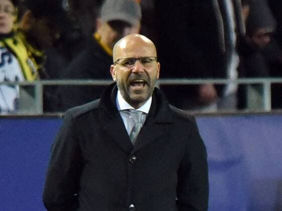 21.11.2017, xhbx, Fussball Champions League, Borussia Dortmund - Tottenham Hotspur, emspor, v.l. Trainer Peter Bosz (Borussia Dortmund) Dortmund