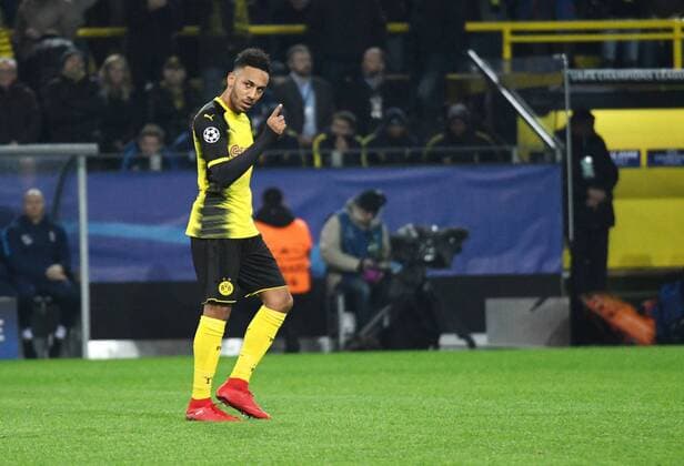 21.11.2017, Fussball Champions League, Saison 2017 2018, Vorrunde, 5. Spieltag, Borussia Dortmund - Tottenham Hotspur, Jubel Pierre Emerick Aubameyang (Borussia Dortmund)