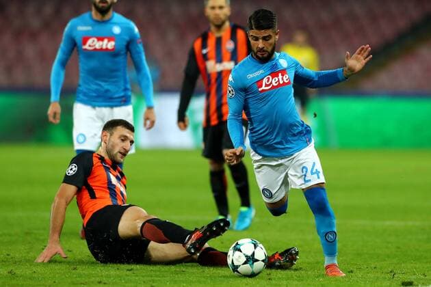 Fußball, SSC Neapel - Shakhtar Donetsk Ivan Ordets Shakhtar, Lorenzo Insigne Napoli Napoli 21-11-2017 Stadio San Paolo Champions League 2017 2018 Group F Napoli - Shakhtar Donetsk Foto Cesare Purini Insidefoto cesarexpurini