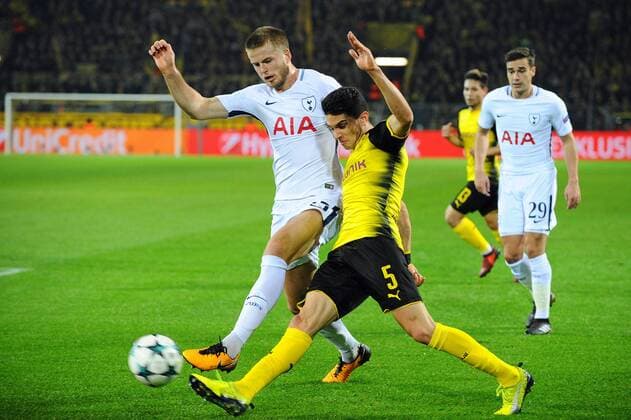 Dortmund, Deutschland 26.09.2017, UEFA Champions League - 2017 18 Season, Gruppenphase - Gruppe H - 5. Spieltag, BV Borussia Dortmund - Tottenham Hotspur, im Zweikampf von links: Eric Dier (Tottenham), Marc Bartra Aregall (BVB) ( DeFodi521