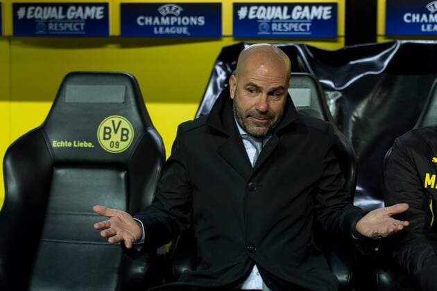 Bilder des Tages - SPORT Dortmund, Deutschland 26.09.2017, UEFA Champions League - 2017 18 Season, Gruppenphase - Gruppe H - 5. Spieltag, BV Borussia Dortmund - Tottenham Hotspur, Trainer Peter Bosz (BVB) gestikuliert ( DeFodi001