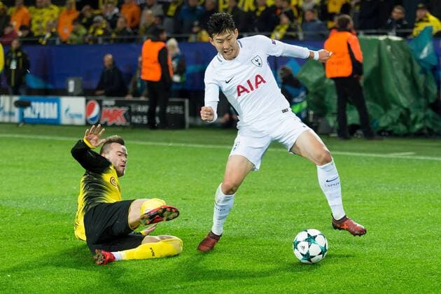 Dortmund, Deutschland 26.09.2017, UEFA Champions League - 2017 18 Season, Gruppenphase - Gruppe H - 5. Spieltag, BV Borussia Dortmund - Tottenham Hotspur, Andrey Yarmolenko (BVB) und Heung-Min Son (Totenham) im zweikampf ( DeFodi001