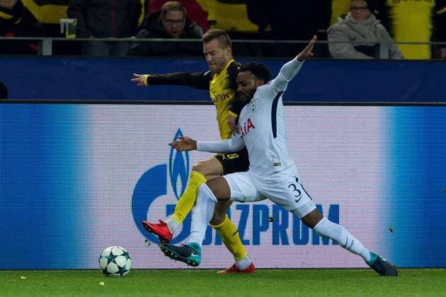 Dortmund, Deutschland 26.09.2017, UEFA Champions League - 2017 18 Season, Gruppenphase - Gruppe H - 5. Spieltag, BV Borussia Dortmund - Tottenham Hotspur, Andrey Yarmolenko (BVB) und Danny Rose (Totenham) im zweikampf ( DeFodi001