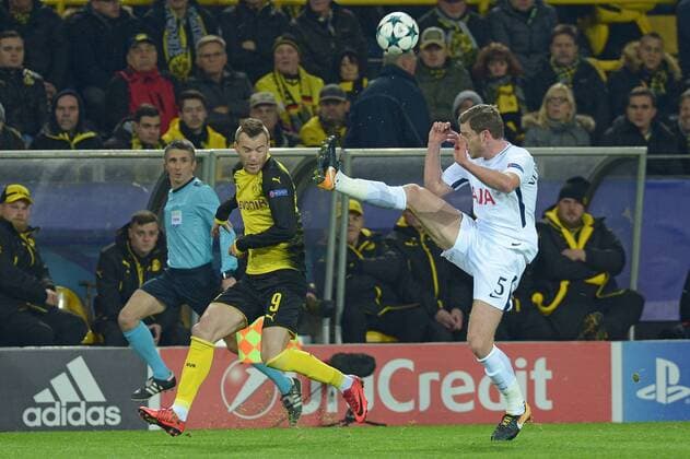 Dortmund, Deutschland 26.09.2017, UEFA Champions League - 2017 18 Season, Gruppenphase - Gruppe H - 5. Spieltag, BV Borussia Dortmund - Tottenham Hotspur, von links: Andrey Yarmolenko (BVB), Jan Vertonghen (Tottenham) ( DeFodi521
