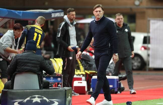AS Monaco - RB Leipzig Fussball Champions League Monaco, 21.11.2017, Stade Louis II, Fussball, Champions League, Gruppe G, 5. Spieltag , AS Monaco vs. RB Leipzig , Im Bild: Trainer Ralph Hasenhüttl Hasenhuettl (RB Leipzig) ,