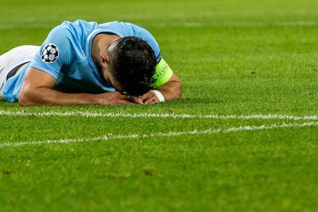 MANCHESTER - Manchester City - Feyenoord , Voetbal , Seizoen 2017 2018 , Champions League , Etihad Stadium , 21-11-2017 , eindstand 1-0 , Manchester City speler Sergio Aguero baalt van gemiste kans Manchester City - Feyenoord  x1822049x