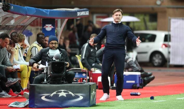 AS Monaco - RB Leipzig Fussball Champions League Monaco, 21.11.2017, Stade Louis II, Fussball, Champions League, Gruppe G, 5. Spieltag , AS Monaco vs. RB Leipzig 1:4 (1:4) , Im Bild: Trainer Ralph Hasenhüttl Hasenhuettl (RB Leipzig) ,