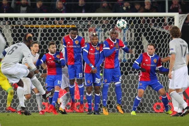 FC Basel v Manchester United ManU UEFA Champions League Paul Pogba of Manchester United takes a free kick during the UEFA Champions League match at St. Jakob-Park, Basel Content Not Available For UK Newspapers Copyright: xYannisxHalasx FIL-10987-0017