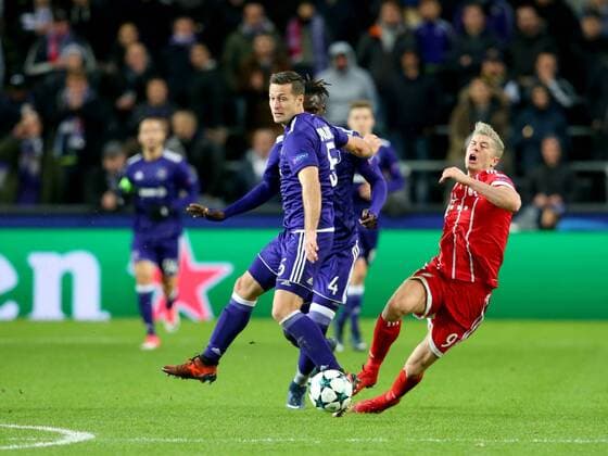 Uros Spajic ( RSC Anderlecht 5 ) Robert Lewandowski (FC Bayern Muenchen 9), RSC Anderlecht vs. FC Bayern Muenchen, Champions League, Fussball, 22.11.2017, Anderlecht Copyright: xLanger Eibner-Pressefotox EP_HLR