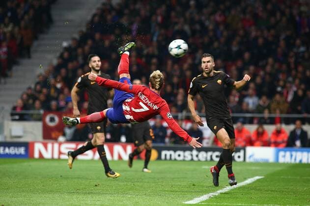 Bilder des Tages - SPORT Madrid, Spain. 22th November 2017: Antoine Griezmann, forward from Atletico de Madrid, celebrating after scoring during UEFA Champions League group stage against AS Roma at Wanda Metropolitano. (Photo by: Ivan Abanades Medina Cordon Press).  xIvanxAbanadesxMedinax xAtleticoxdexMadridx-xASxRomax