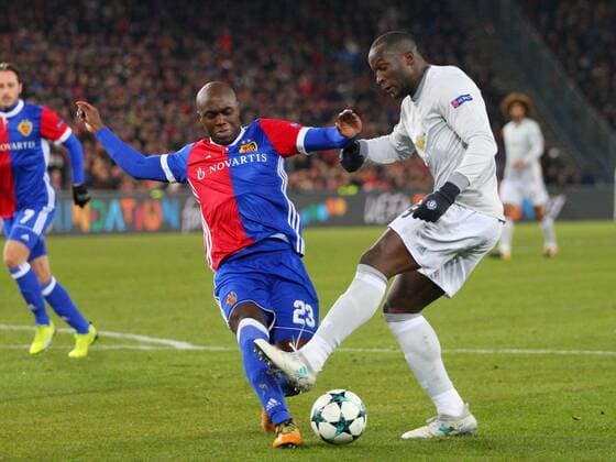 FC Basel v Manchester United ManU UEFA Champions League Eder Balanta of FC Basel and Romelu Lukaku of Manchester United during the UEFA Champions League match at St. Jakob-Park, Basel Content Not Available For UK Newspapers Copyright: xYannisxHalasx FIL-10987-0022