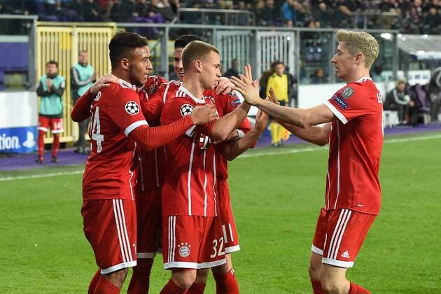 Fußball Champions League Gruppenphase 5. Spieltag RSC Anderlecht - FC Bayern München am 22.11.2017 im Constant-Vanden-Stock-Stadion in Anderlecht Torjubel zum 1:2 durch Corentin Tolisso ( München )