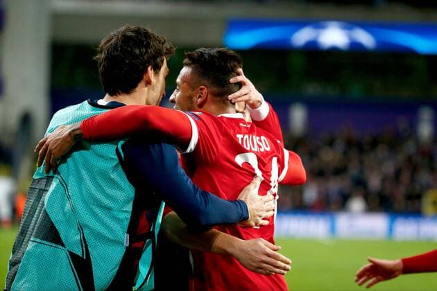 BRUSSELS, BELGIUM - NOVEMBER 22 : Corentin Tolisso midfielder of Bayern scores and celebrates FOOTBALL : Anderlecht vs Bayern Munich - Ligue des Champions - 22 11 2017 PhotoNews Panoramic  775030972