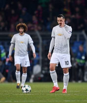 Bilder des Tages - SPORT FUSSBALL CHAMPIONS LEAGUE SAISON 2017 2018 GRUPPENPHASE FC Basel - Manchester United ManU FC 22.11.2017 Zlatan Ibrahimovic (re, Manchester United FC) enttaeuscht Basel