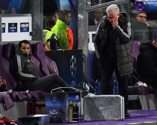 22.11.2017, xjhx, Fussball Champions League, RSC Anderlecht - FC Bayern Muenchen emspor, v.l. Hasan Salihamidzic (Sportdirektor FC Bayern München), Jupp Heynckes (Trainer FC Bayern Muenchen) Anderlecht