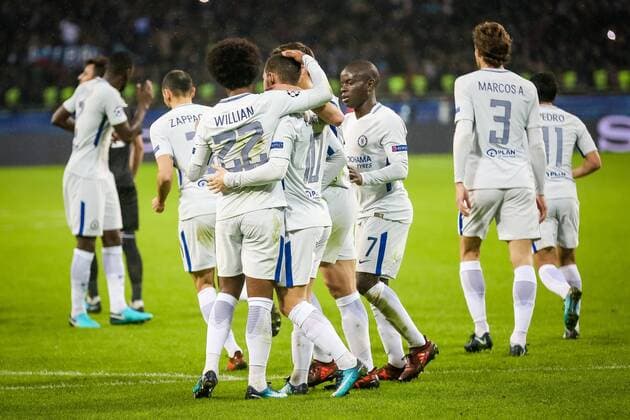 Azerbaijan: Qarabag FK 0-4 Chelsea FC Cesc Fabregas of Chelsea celebrates after scoring his sides third goal during the UEFA Champions League group C match between Qarabag FK and Chelsea FC at Baki Olimpiya Stadionu on November 22, 2017 in Baku, Azerbaijan. Azerbaijan  AzizxKarimovx xPacifcixPress