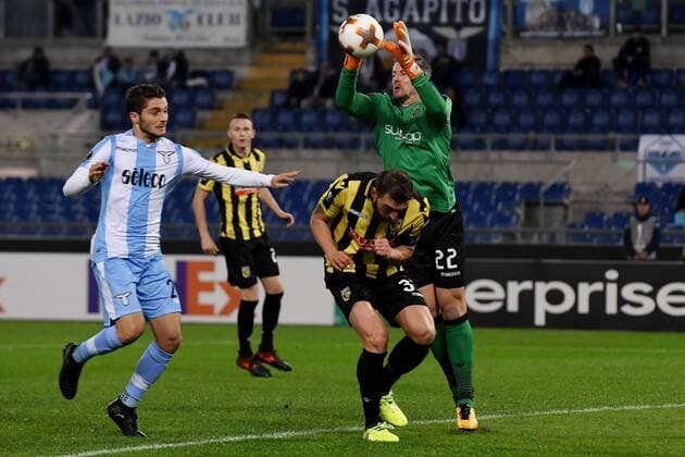 Remko Pasveer Vitesse saves Roma 23-11-2017 Stadio Olimpico Europa League 2017 2018 Lazio - Vitesse Foto Andrea Staccioli Insidefoto andreaxstaccioli