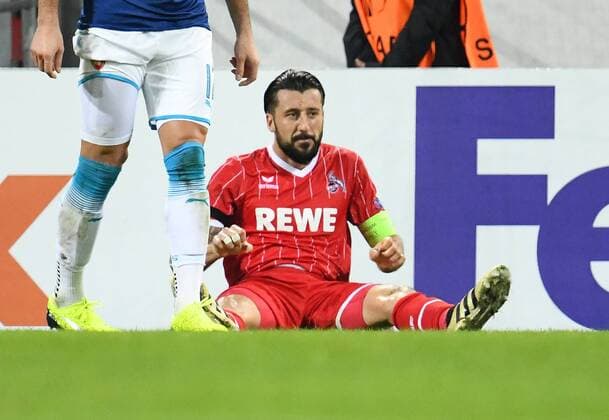 23.11.2017, Fussball GER, UEFA Europa League, 2017 18, 5. Spieltag, 1. FC Koeln - Arsenal London, Verletzung Dominic Maroh (1.FC Koeln)