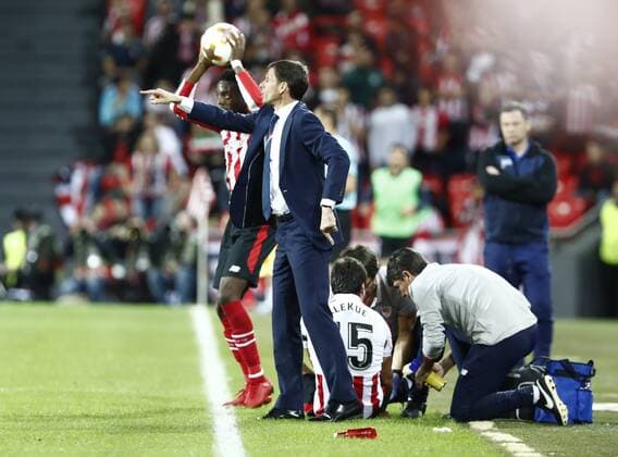 DAVID S. BUSTAMANTE 23 11 2017 BILBAO PAIS VASCO Partido correspondiente a la Jornada 5 del grupo J de la UEFA Europa League de futbol entre el Athletic de Bilbao y el Hertha BSC Berlin disputado en el Estadio San Mames de Bilbao. el entrenador Jose Angel Ziganda  xDAVIDxS.xBUSTAMANTEx xx