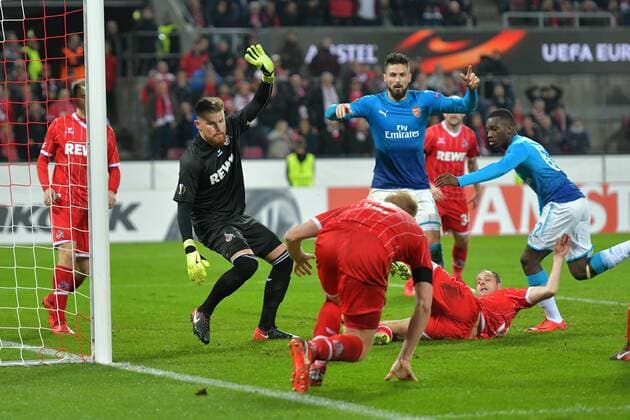 GER, 1. FC Köln (GER) vs. FC Arsenal (ENG) 23.11.2017, RheinEnergieSTADION, Köln, Europa Leaque, Gruppenphase, 5. Spieltag, GER, 1. FC Köln (GER) vs. FC Arsenal (ENG) im Bild: