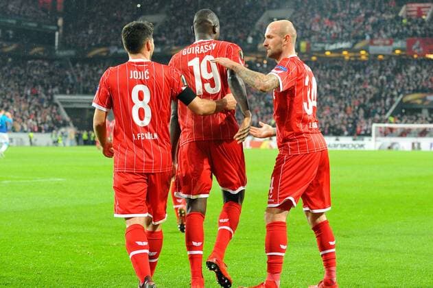 GER, Europa League, 1. FC Koeln vs Arsenal London 23.11.2017, Rhein-Energie-Stadion, Koeln, GER, Europa League, 1. FC Koeln vs Arsenal London, im Bild Torjubel zum 1:0 für Köln durch Sehrou Guirassy (Koeln 19)